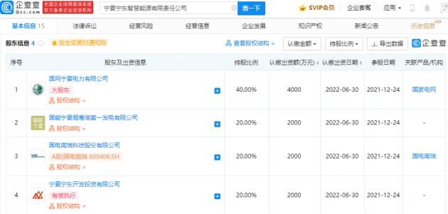 国电南瑞投资成立智慧能源公司 注册资本1亿元